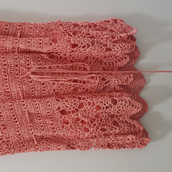 Beautiful Open Knit Michelle Nicole Top Lined- Coral - Picture 3 of 5